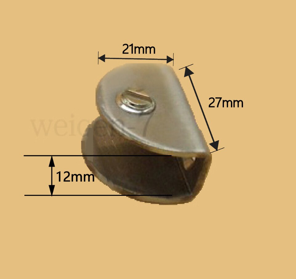 Glass 27mm Stainless Steel Semi-Circle Clamp Clip 1 Pc Stainless Steel Half Round Glass Clamp Clip Silver Tone