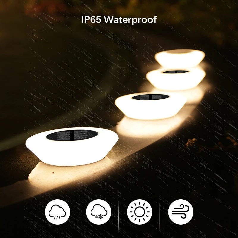 1/4 stk. solcellelamper, udendørslampe , 360 ° led-gulvlamper vandtætte med tænd/sluk til have, gårdsplads, indkørsel, terrasse, græsplæne 1/4 stk.