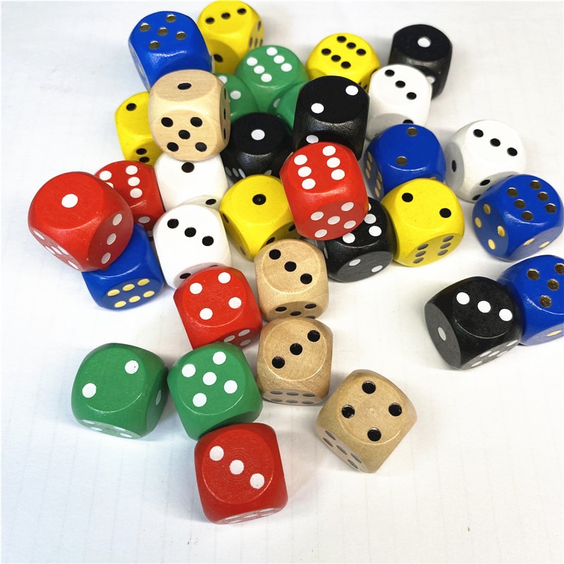 10pcs wood dice 16mm kid toys game 6 sided dice number or point