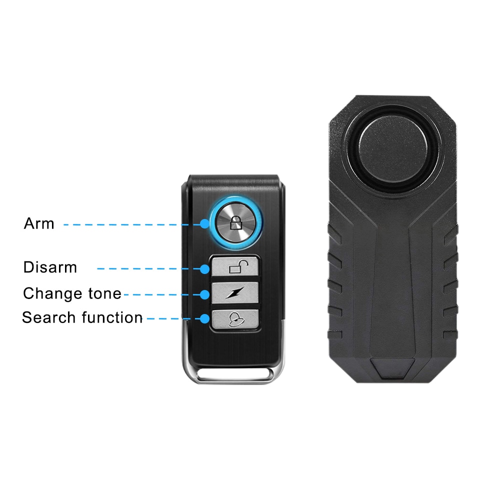Elecpow Anti-Theft Vibration Bicycle Alarm Remote Control 113dB Loud Alarm Sensor Wireless Waterproof Bike Motorcycle Security