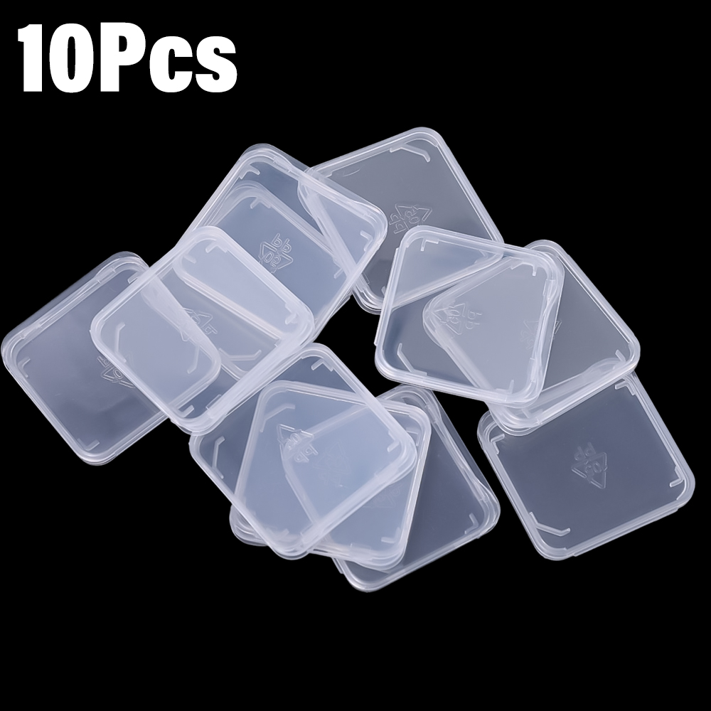 20/10/5/1 pièces Transparent TF/SD cartes mémoire étui de protection support boîtes de rangement Portable Mini clair carte SIM boîte anti-poussière: Rouge