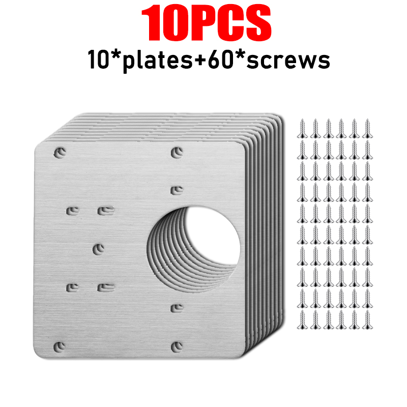 Cabinet Hinge Repair Plate Kits Stainless Steel Door Hinges Mounting Plate with Hole Replacement Bracket for Cupboard Furniture: transparent