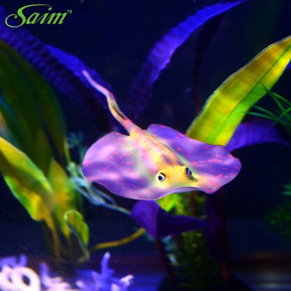 Faux poisson d'aquarium plat coloré, accessoires décoratifs pour la maison, accessoires décoratifs, Aquarium: purple