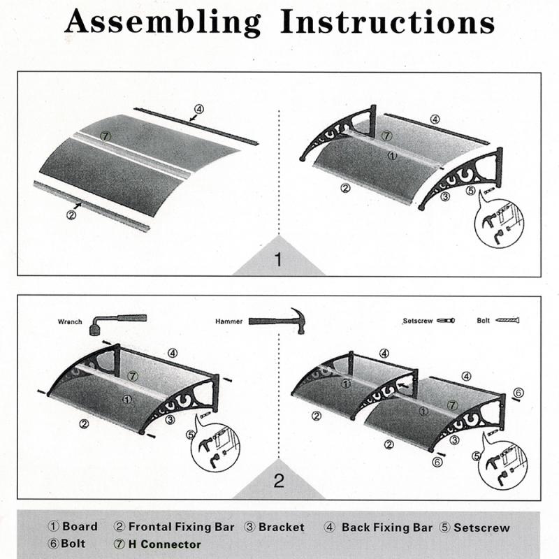 Multi-size Brown DIY Door And Window Awning Canopy Sun Shelter Awning Tent Awning Window Canopy Rain Shelter Roof Sun Shade HWC
