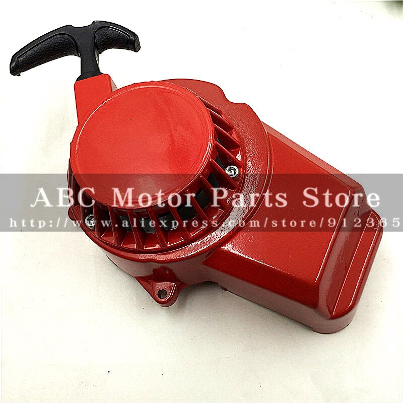 Trekk starter start aluminium tykkere for 47cc 49cc gass minimoto pocket bike mini dirt bike crosser quad atv motorsykkel