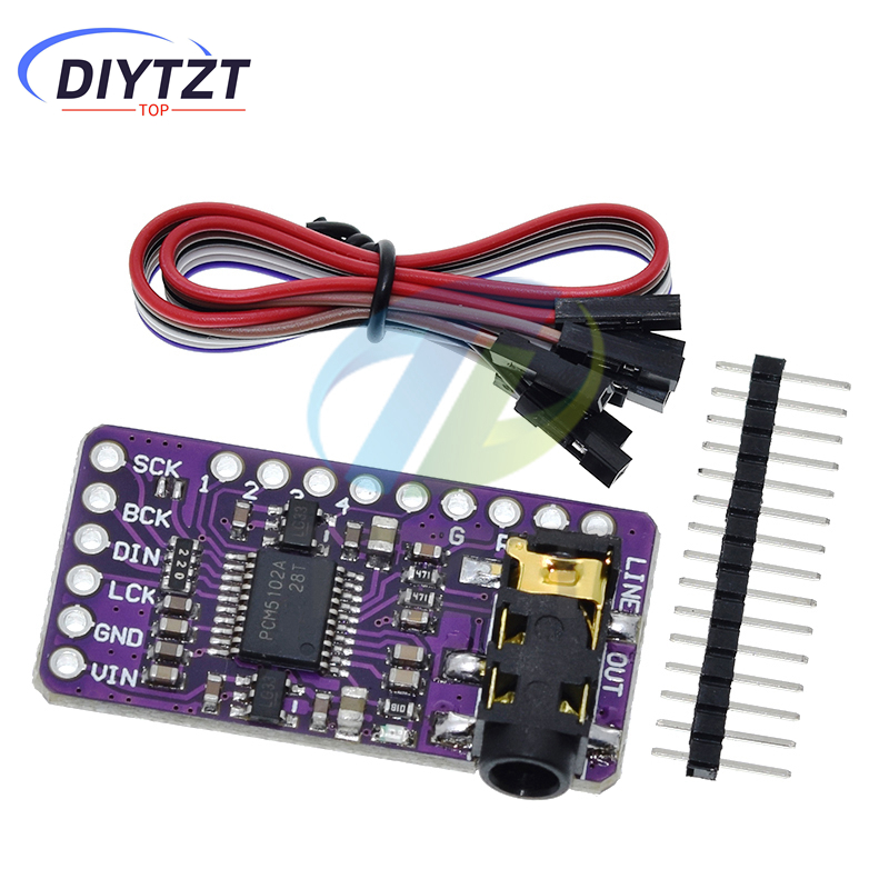 DIYTZT Interface I2S PCM5102A DAC I2S Module de lecteur pour Raspberry Pi carte Format pHAT carte Audio numérique PCM5102