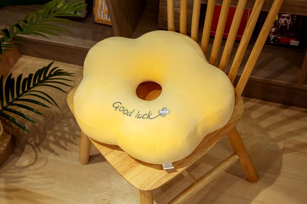 Almohadas con forma de flor, almohadas, decoración barata Cojines de asiento de coche para el hogar, cojines almohadones decorativos gruesos para sillas de oficina para sofá: Amarillo