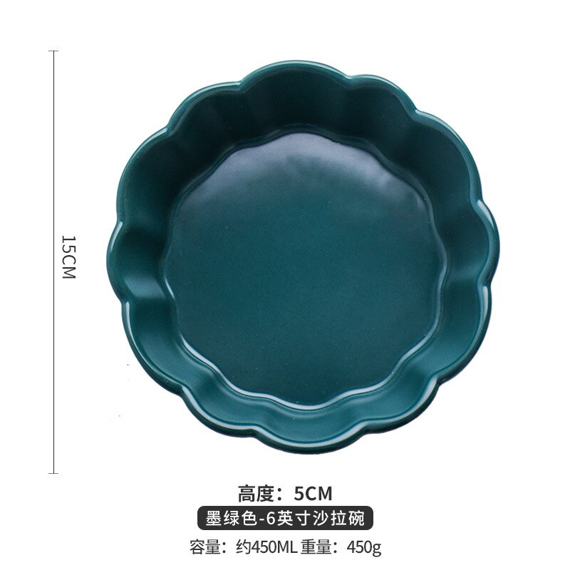 Ceramic Salad Bowl Net Red Cheese Baked Rice Baking Baking Bowl Fruit Dessert Home: Purple
