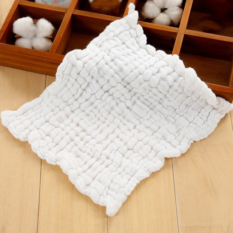 Small Towel 25*25cm Soft Cotton Hand Towel for Adults and Children Handkerchief Quick-Dry Bathroom Solid Color Face Towel: White