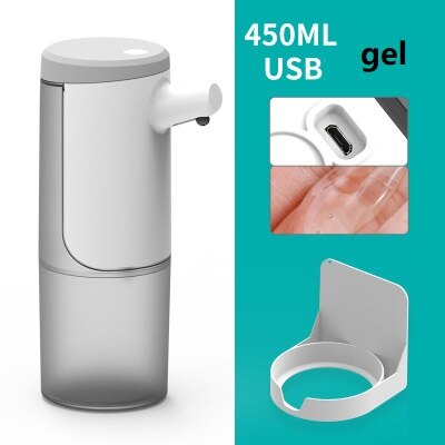 Smart sensor håndvask gel alkohol desinfektion elektrisk skum sæbedispenser usb opladning 450ml automatisk induktion: Gel