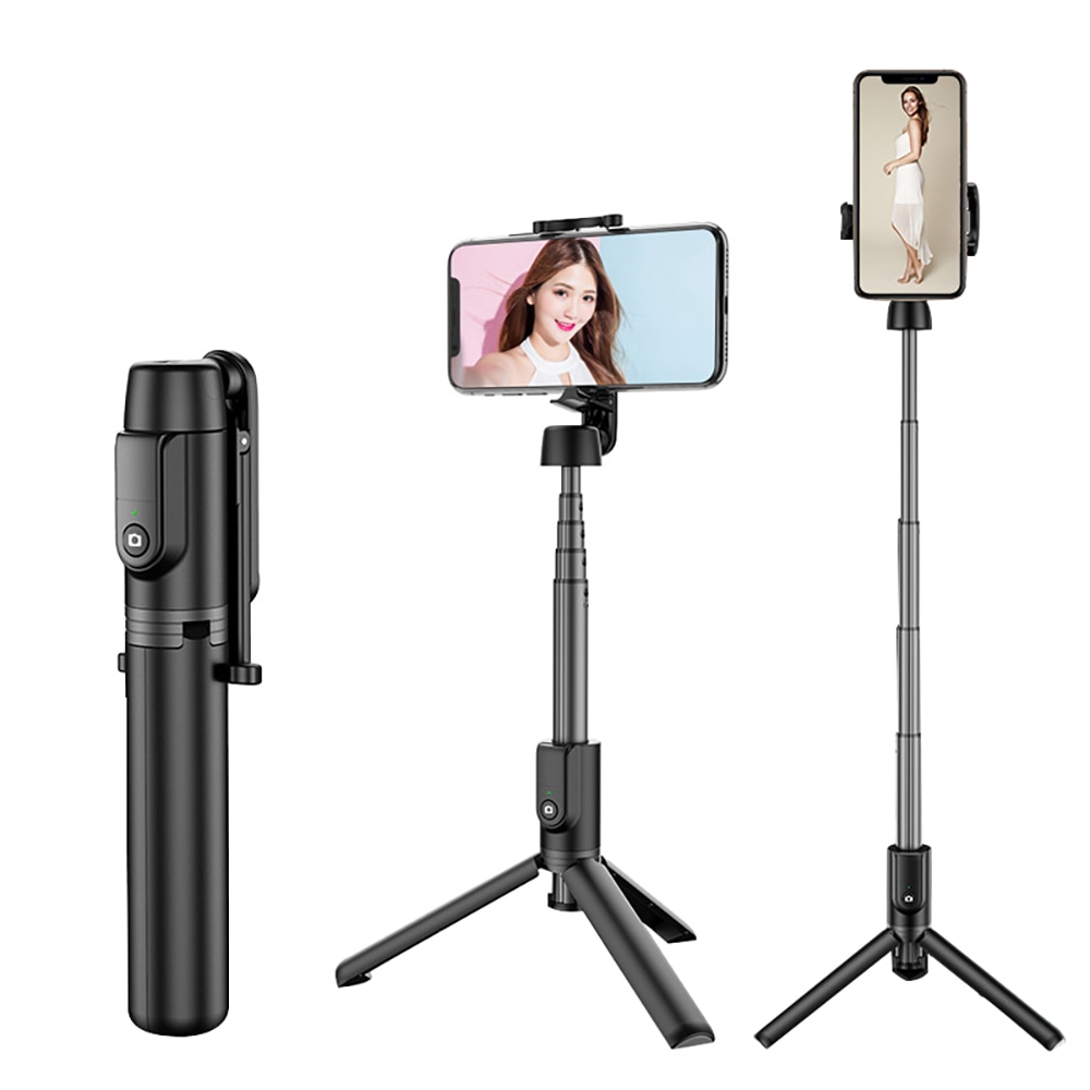 M12 Bluetooth Selfie Stok Statief 360 ° Rotatie Mini Uitschuifbare Selfie Stick Met Draadloze Bluetooth Afstandsbediening Voor Ios Android