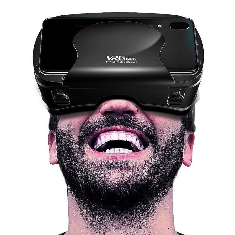 Vrg pro 3d vr briller virtual reality fuld skærm visuel vidvinkel vr briller til 5 to 7 tommer smartphone brilleenheder
