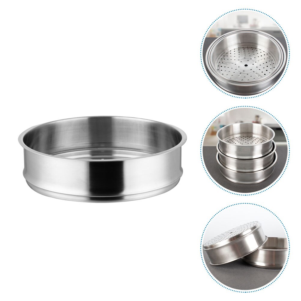 Steaming Basket Stainless Steel Steamer Food Steaming Tool Steamer Dish Buns Steamer for Kitchen Home: Default Title