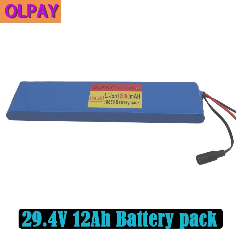 Batterie Rechargeable 7S2P 18650 li-ion, 29.4v, 12000mAh, pour vélo et trottinette électrique