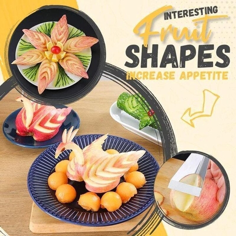 Triángulo de acero inoxidable, cuchillo para tallar frutas, plato de frutas, artefacto, cuchillo triangular para verduras, hoja antideslizante para tallar, herramienta de cocina