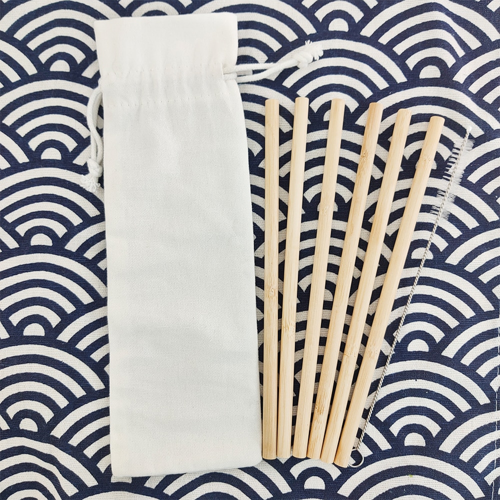 6 uds cero residuos bambú pajas de beber + 1 Uds la naturaleza Sisal cáñamo cepillo limpiador reutilizable ecológico paja /bar/restaurante