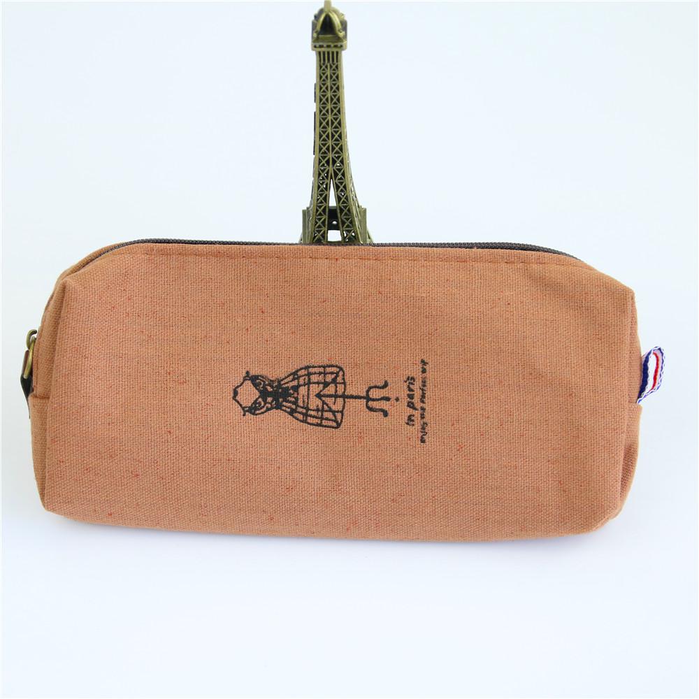 Estuche Retro de lino con torres para lápices, material de escritorio escolar, suministros de oficina, estilo de París para estudiantes, 1 unidad: B