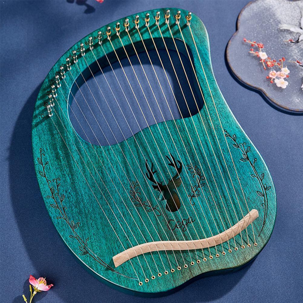 Lyre-Piano de madera de caoba, 19 cuerdas, arpa Musical con afinación y cuerdas de instrumentos, llave de 16 cuerdas de repuesto D9Q7