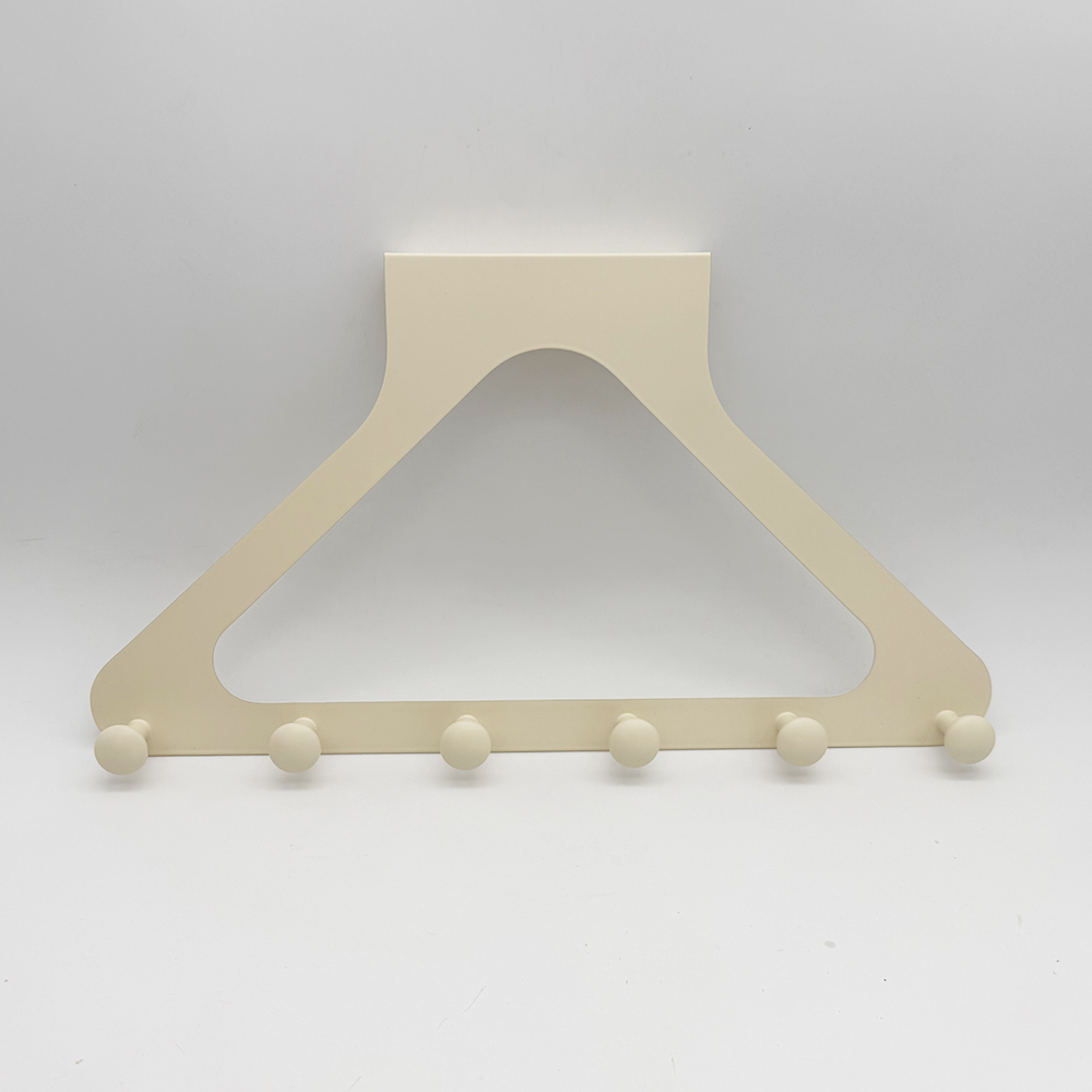 Gancho de puerta triangular montado en la pared, sin perforaciones, colgador sin rastro para abrigos, sombreros, bolsos y más.: Marfil
