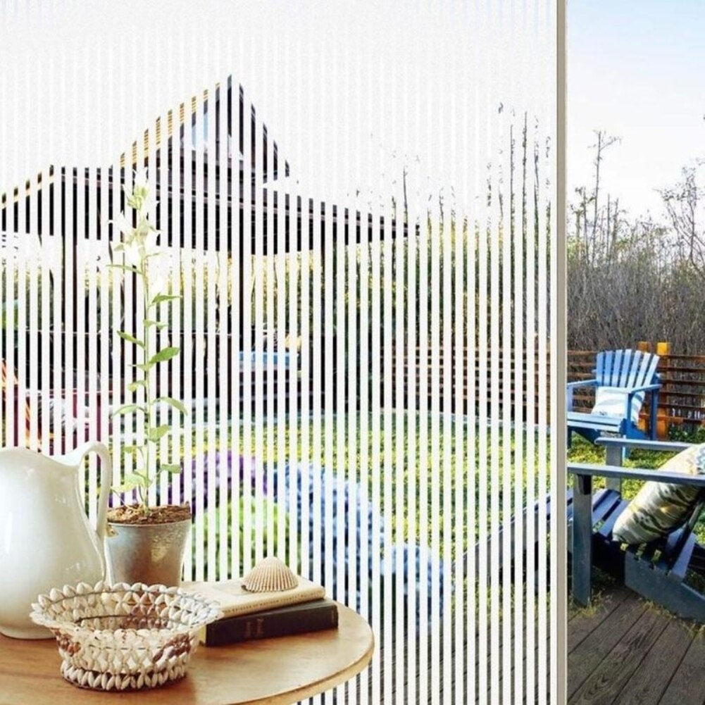 Transparent Matte Stripes PVC Self-Adhesive Glass Sticker Door Window Decal Frosted Glass Wall Stickers Privacy Film Rooms