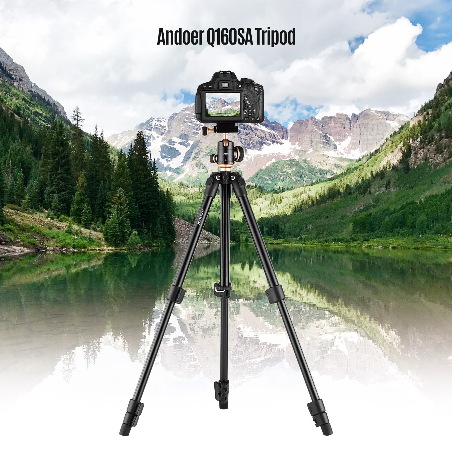 Andoer Q160SA Camera Statief Compleet Statieven Draagbare Reizen Statief Voor Dslr Digitale Camera Camcorder Mini Projector 2022