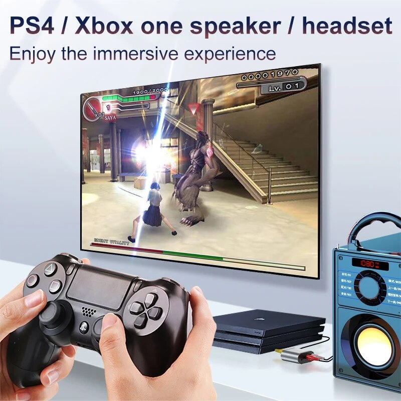 Optical Digital Stereo Audio SPDIF Toslink Coaxial Signal To Analog Converter DAC Jack 2*RCA Amplifier Decoder Adapter