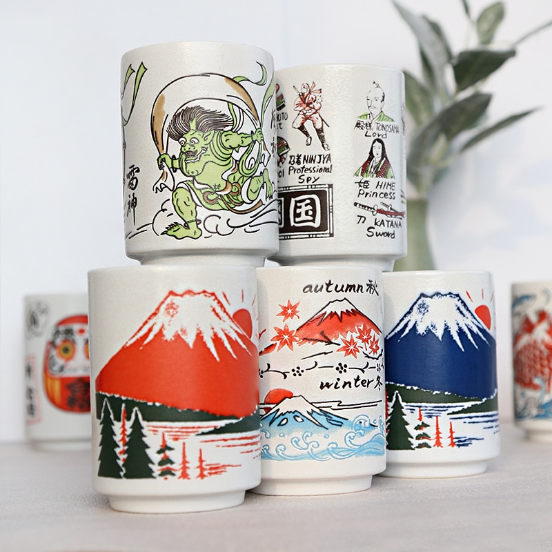 300Ml Indruk Van Japan Keramische Mokken Japanse Stijl Keramiek Sushi Cups Wijn Thee Cup Leuke Koffie Mokken drinkware