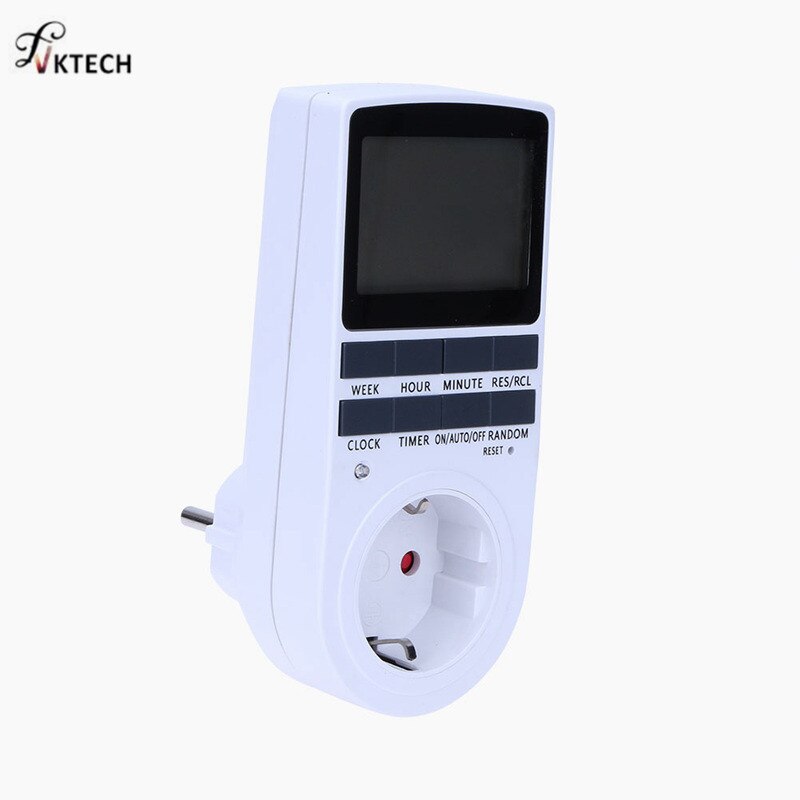 Plug in Digital Timer 24h 7day Week Timer LCD Display Timing for Indoor Lights/TV/PC/Fans/Kitchen US/EU Plug