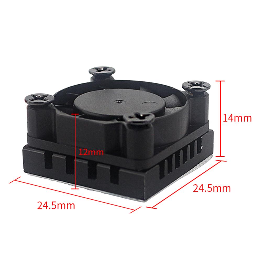 For Raspberry Pi 4 Model B Universal Fan Cooler Module Square Cooling Fan with Heatsink Cooler Kit Copper Aluminum Cooling Pad