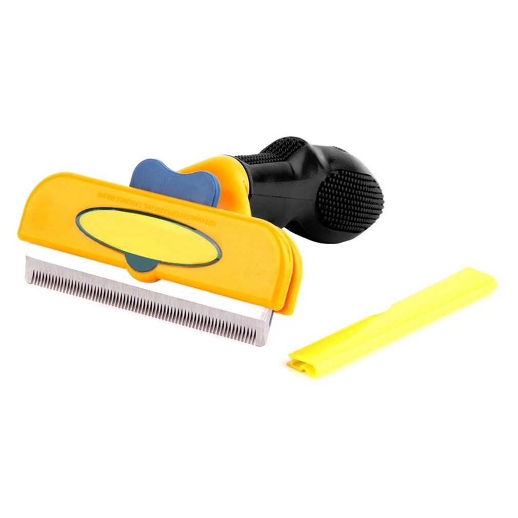 Herramienta para peinar el pelo para mascotas, cepillo de aseo largo y corto, peine para perros pequeños, medianos, gatos, sin cortar ni dañar la piel: Yellow Short