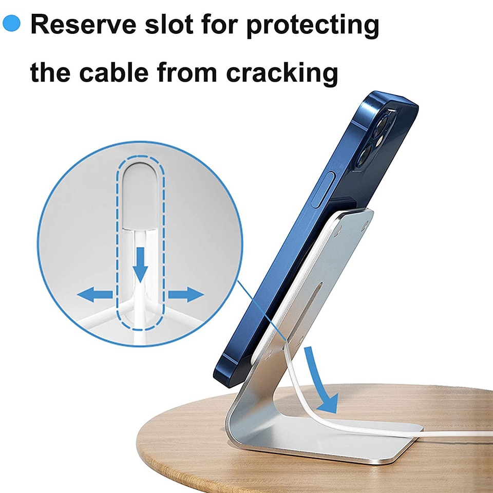 Aluminium magnetisk bordtelefon oplader holder til magsafe iphone 13 12 11 pro mag sikker trådløs opladning desktop dock-beslag