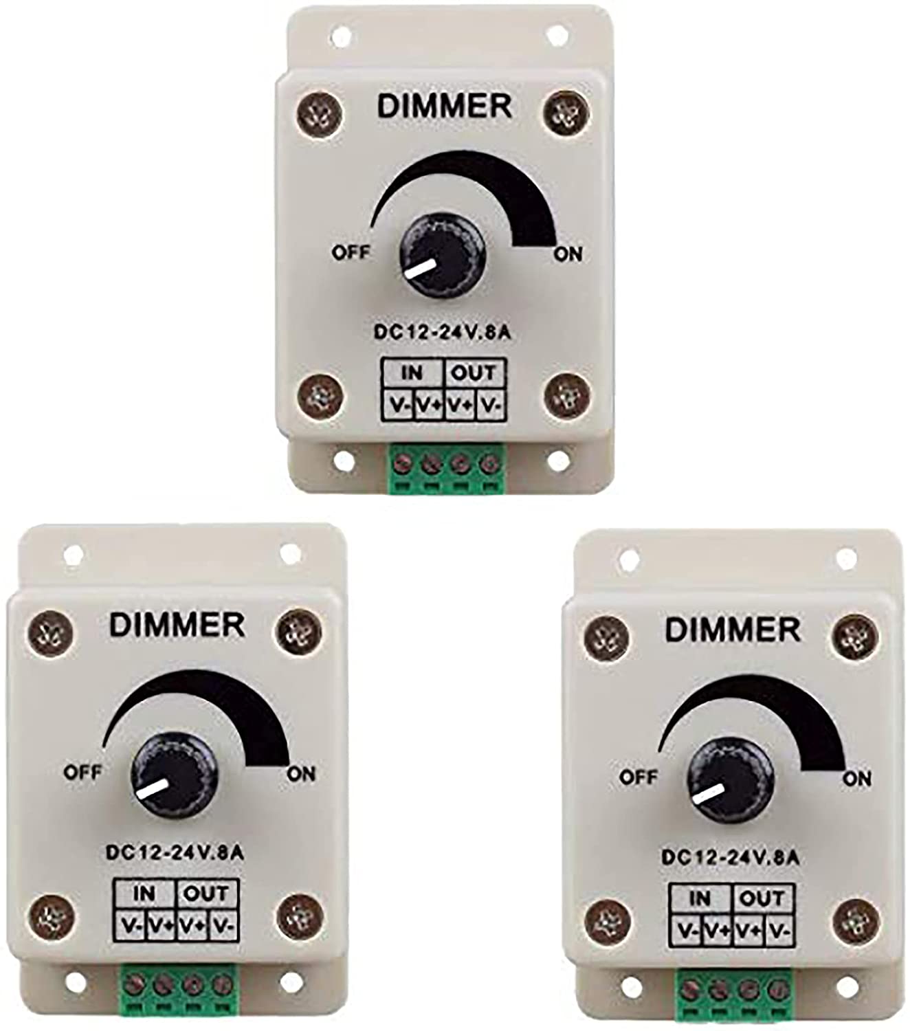 LED Dimmer DC12V~24V 8A Manually Rotation Switch D... – Vicedeal