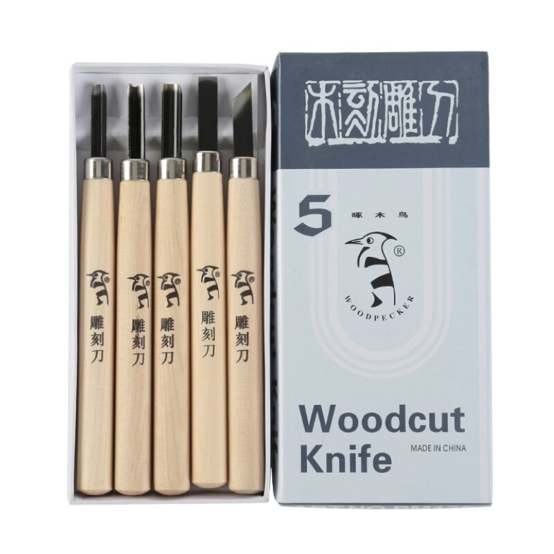 5Pcs Wood Carving Hand Chisels Tools Set Woodworking Gouges Lather: 5PC-A