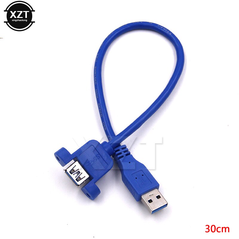 High Speed USB 3.0 Male To Female USB 3.0 Extension Cable Wire Computer Host Panel Mount Screw USB Connector Adapter