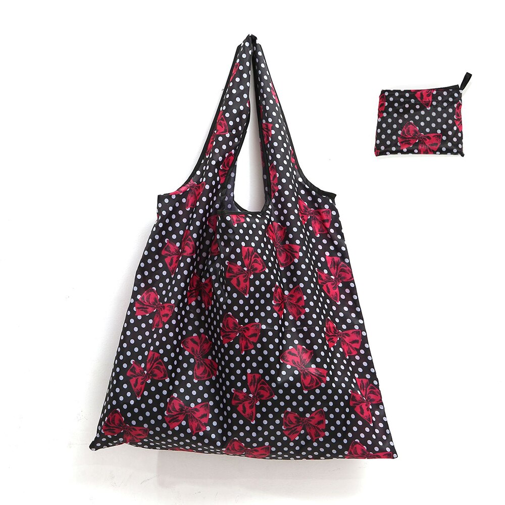 Reusable Eco-Friendly Grocery Foldable Shopping Bags Women Large Size Premium Slight Duty Folding Tote Bag With Handle: I