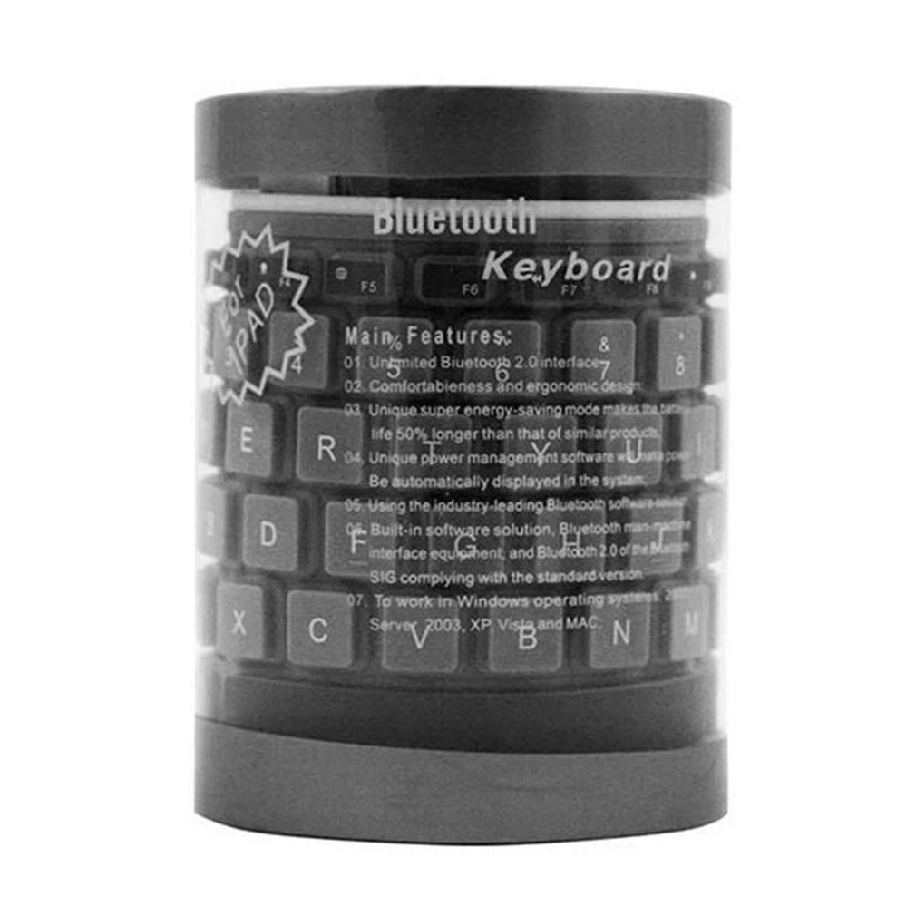Wireless Bluetooth Keyboard Foldable Roll Up Silent 87key Keypads Soft Silicone Flexible Teclado For PC Huawei Iphone Tablet: 4