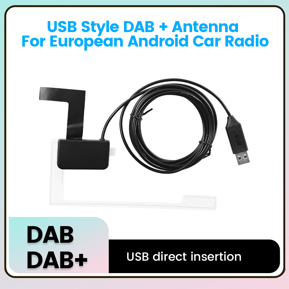 DAB + antenne met USB-adapter voor Europese Android autoradio GPS stereo-ontvanger speler voor universele DAB+ auto-accessoires