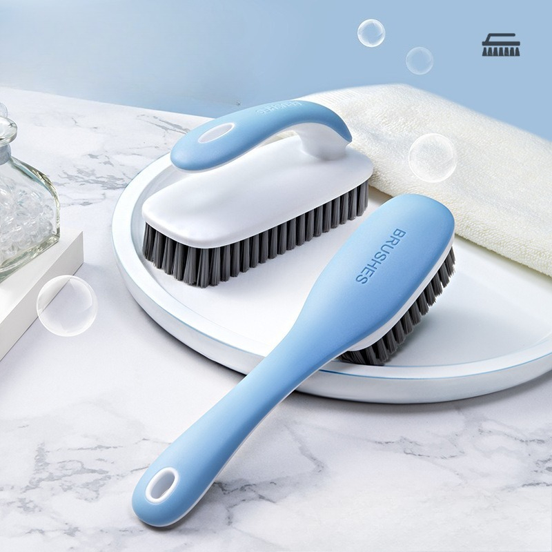 Laundry Stain Brush with 2X Shoe Scrubbing and Ergonomic Grip Multi Purpose Cleaning Tool for Fabric Clothes Bathroom Supplies