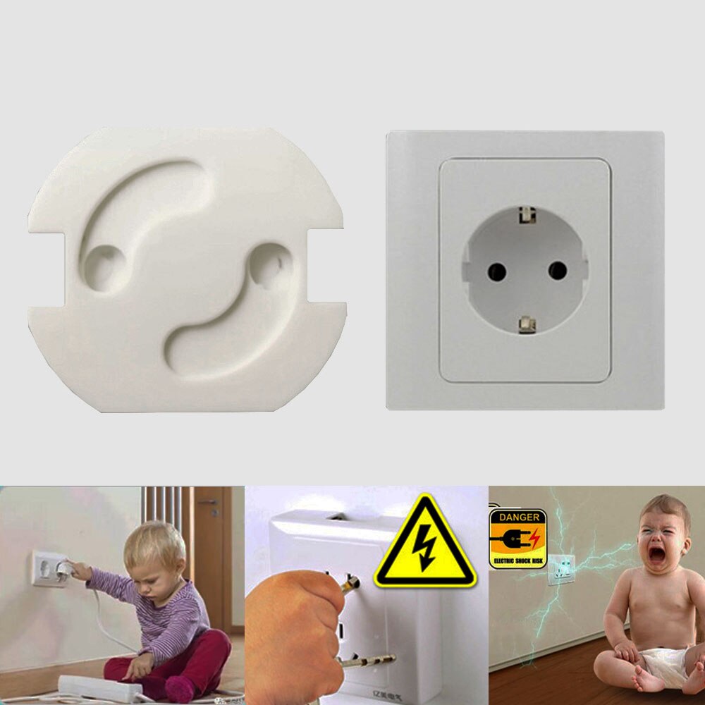 10 Stks/set Baby Veiligheid Draaien Cover 2 Gaten Eu Standaard Kinderen Elektrische Bescherming Socket Plastic Baby Sloten Kind Proof Socket