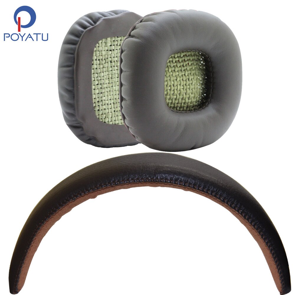 Vervangende oorkussens + hoofdbandsets voor marshall major-hoofdtelefoons, oorkussens, kussens, hoes, oorkussens, reparatieonderdelen, hoofdbandkussen: Bruine kussentjes hoofdband