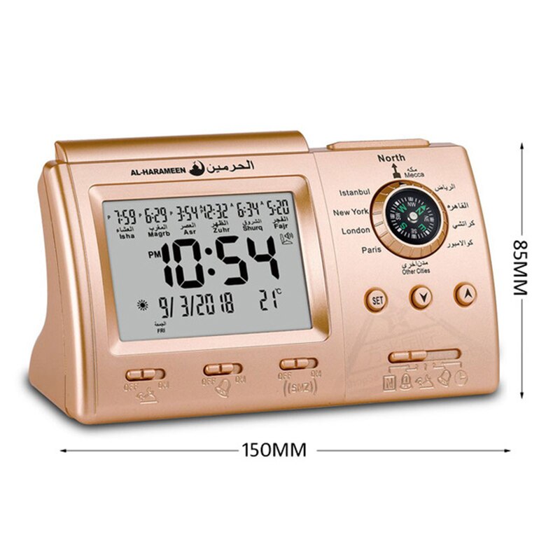 Automatic Digital Clock Prayer Alarm Islamic Azan Muslim Prayer Alarm Clock Azan Sound LCD Home Church Clock Dairy Alarm