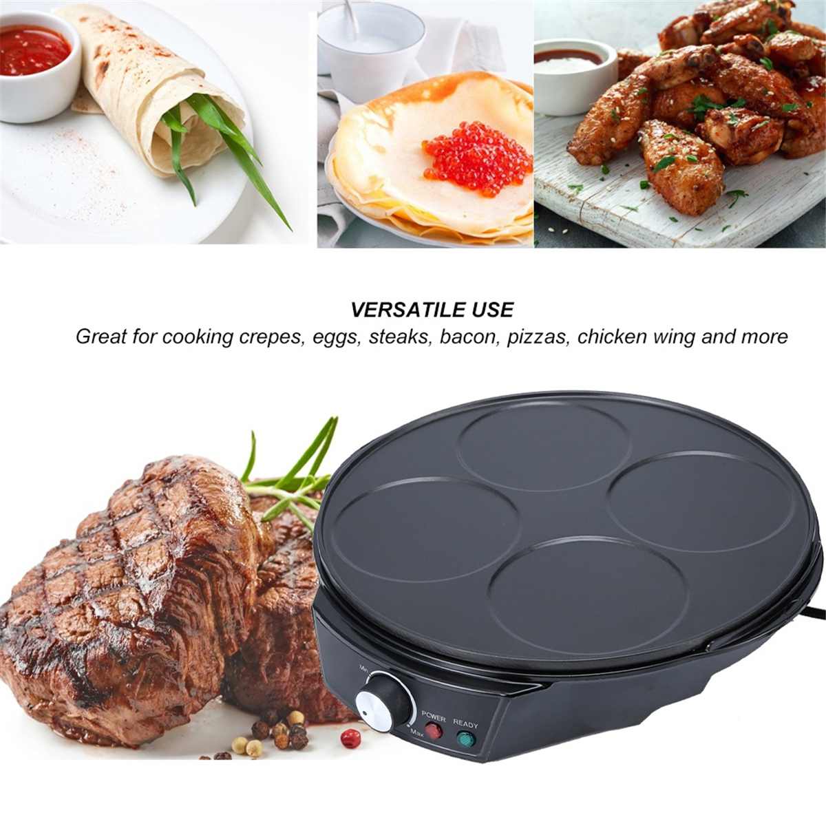 Multifunction Electric Pancakes Machine Pancake Pan Electric Skillets Egg Ham Pans Frying Pot Breakfast Maker Pan Kitchen Cooker