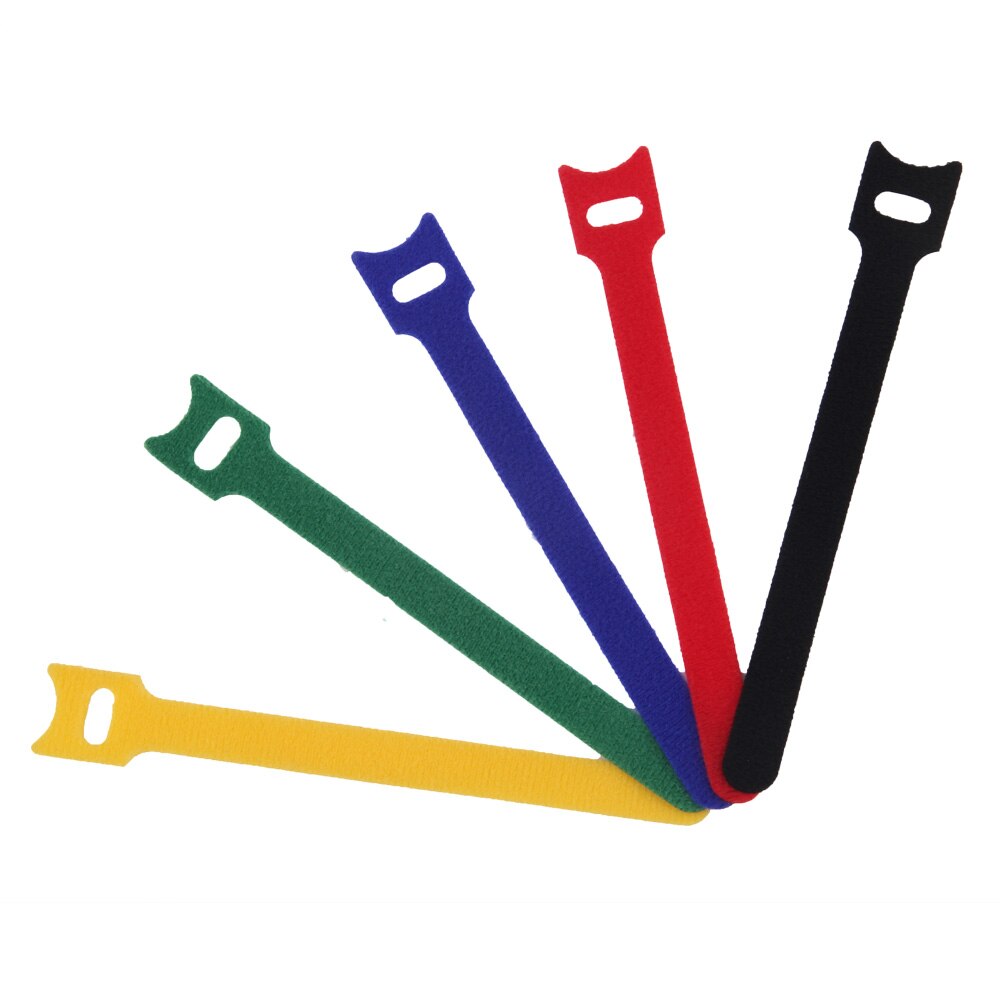 10Pcs 12mmx200mm Magic Tape Wiring Harness Tapes Velcros cable tie Cord Computer Cable Winder Cable Ties Hook Loop Fastener Tape: Mix 10 Pieces