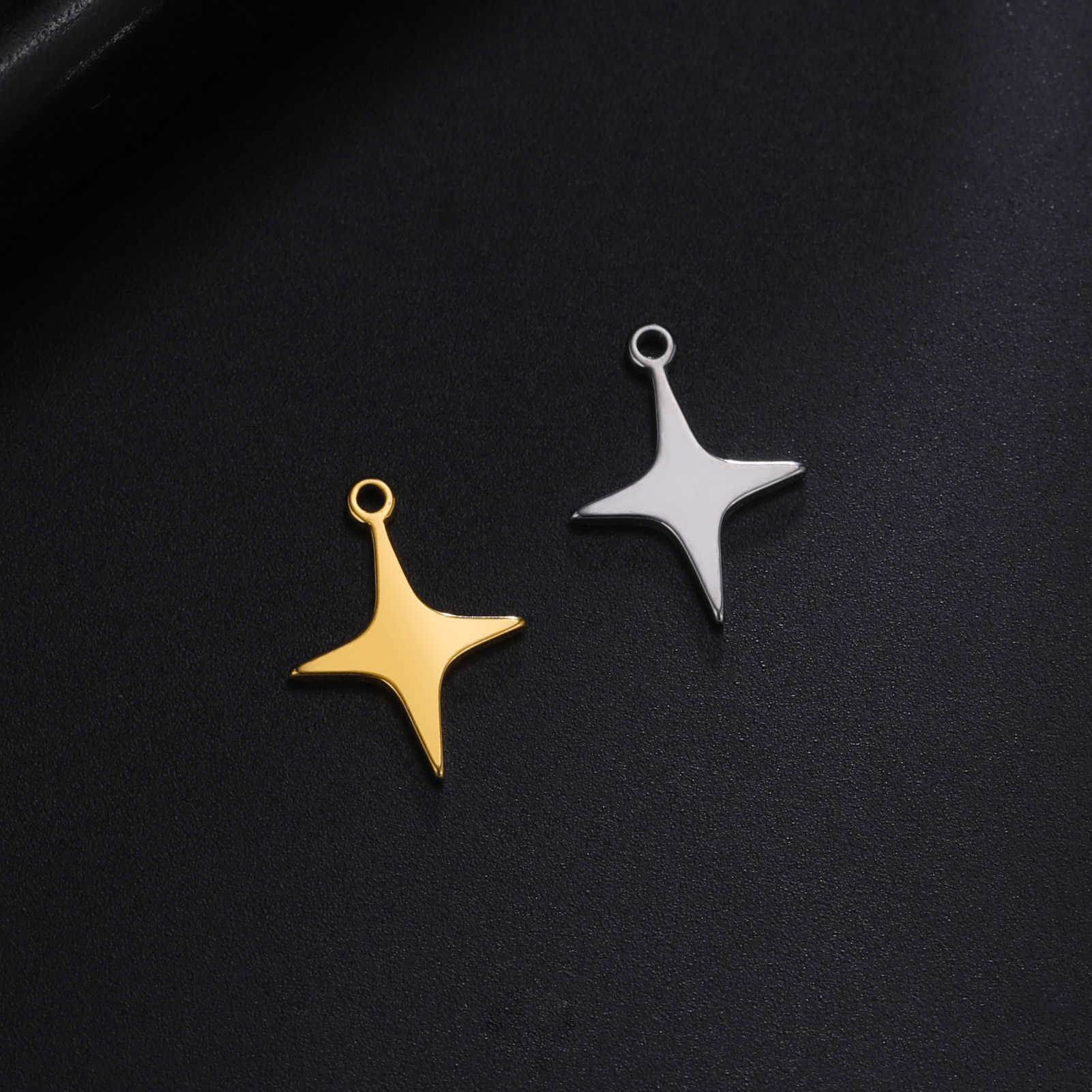 EUEAVAN 5 stks Minimale Rvs Star Charms Hanger DIY Ketting Oorbellen Armbanden Sieraden Maken Accessoires