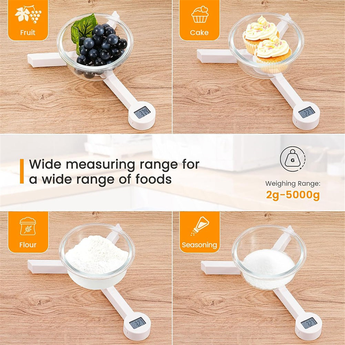Balance alimentaire pliante de haute précision, balance de cuisine numérique avec écran LCD, balance alimentaire pour mesurer l'admission saine