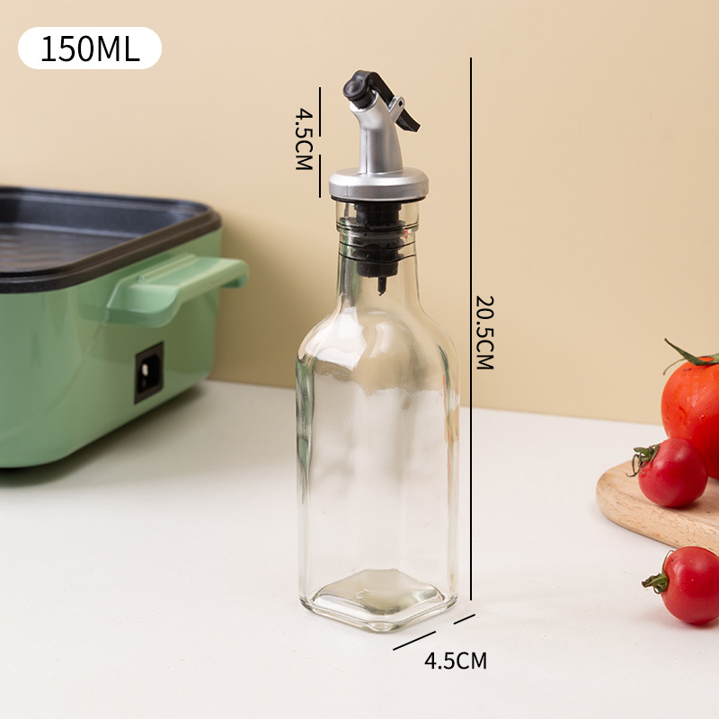Botella de aceite de oliva de plástico transparente, 150/250/500ML, a prueba de fugas, condimento de cocina, salsa de soja, vinagre, tipo prensa, vinagrera, botella para barbacoa: Beige