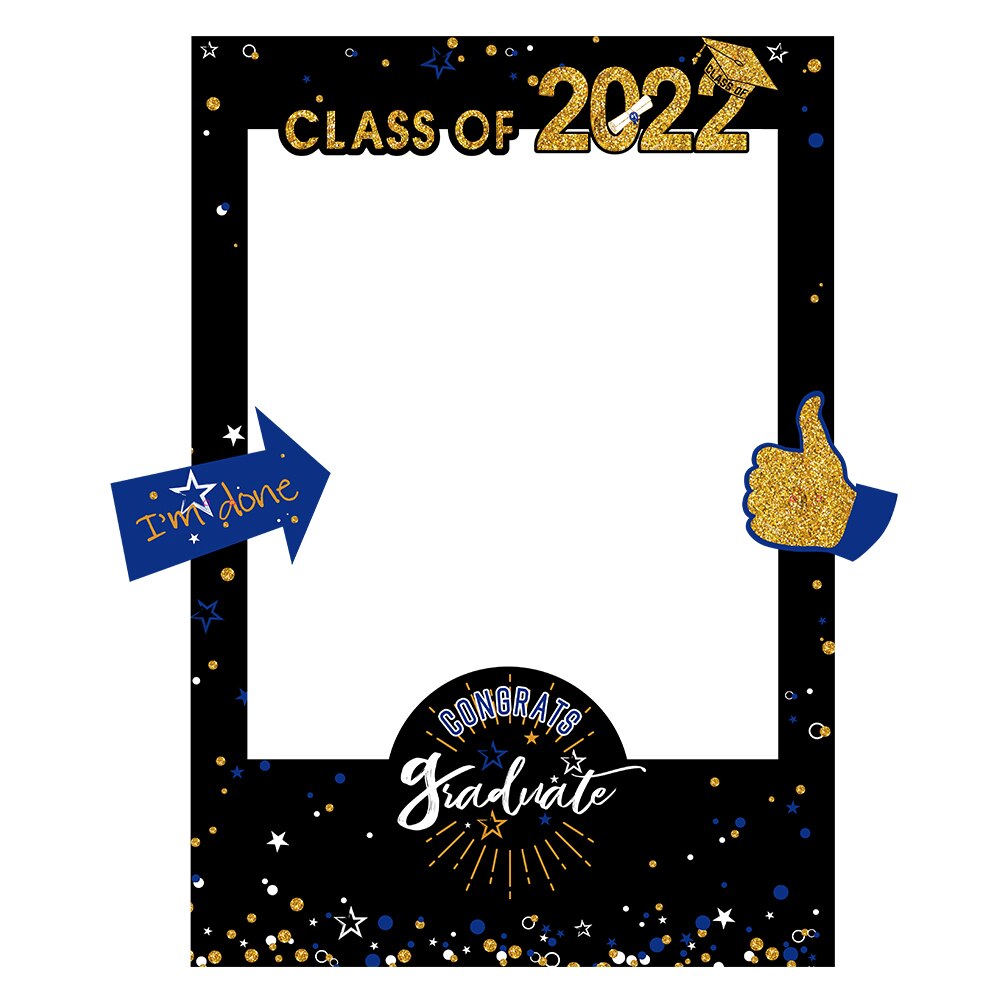 Graduation Photo Booth Frame Party Decorations Class of 2022 Grad Graduated Supplies Photo Booth: Default Title