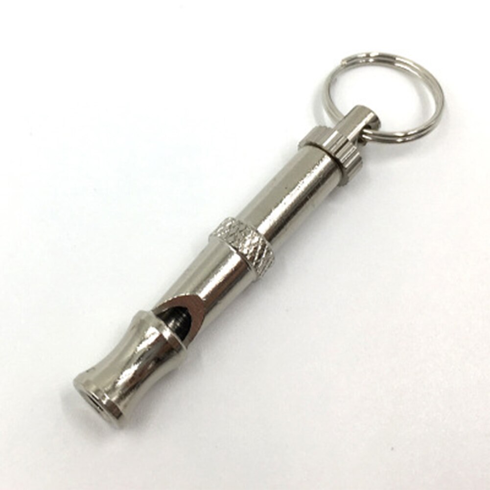 Outdoor Training Portable Stainless Steel Loudly Key Chain Durable Adjustable Sound Flute Puppy Pet Dog Whistle