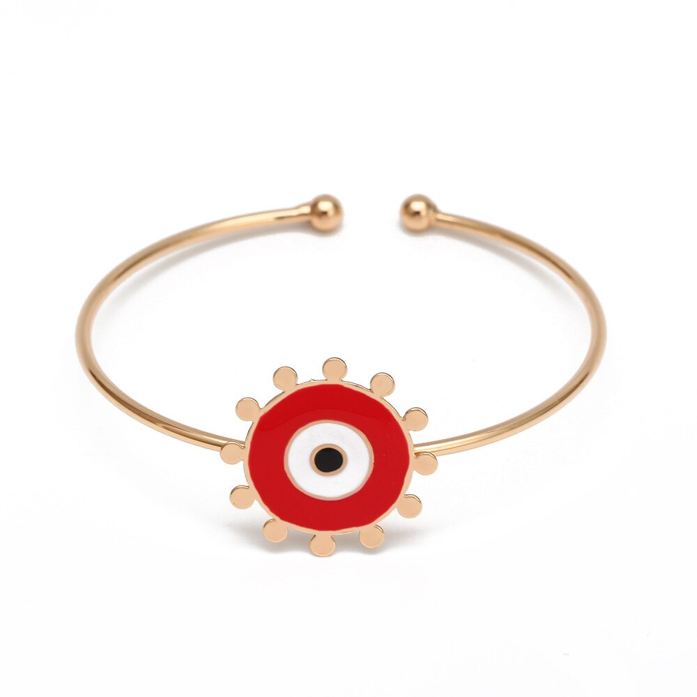 Lucky Eye wielokolorowy turecki Evil Eye bransoletka złoty kolor otwarta bransoletka Bangle regulowany dla kobiet biżuteria dziewczęca BE115: 17