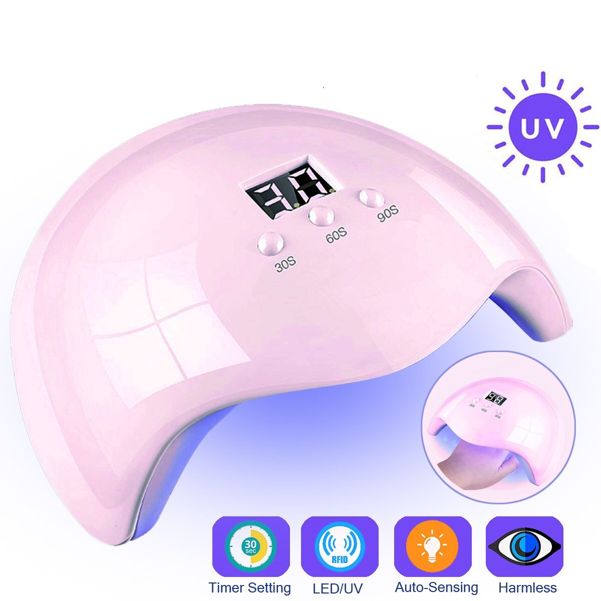 Usb Uv Led Lamp Nagel Droger 36W Fototherapie Machine Nail Gel Polish Gereedschappen 30 S/60 S/ 90 S Drie-Stop Timer Slimme Sensoren Nagels Droger